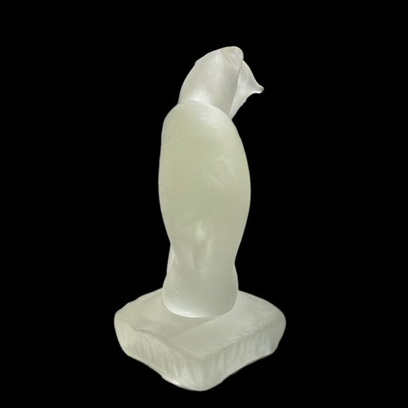 Stylized Abstract Frosted‎ Crystal Art Glass Polar Bear Figurine Paperweight MCM - Picture 5 of 10